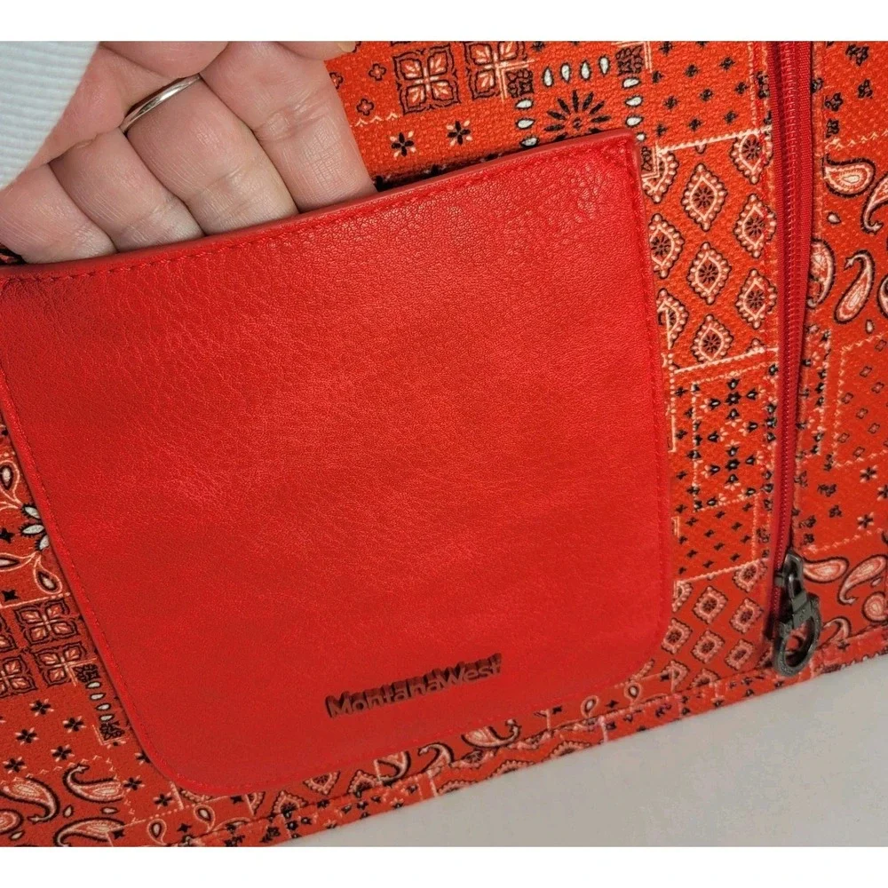 Montana West Red Bandana‎ Paisley Crossbody Tote Guitar Strap NWOT
